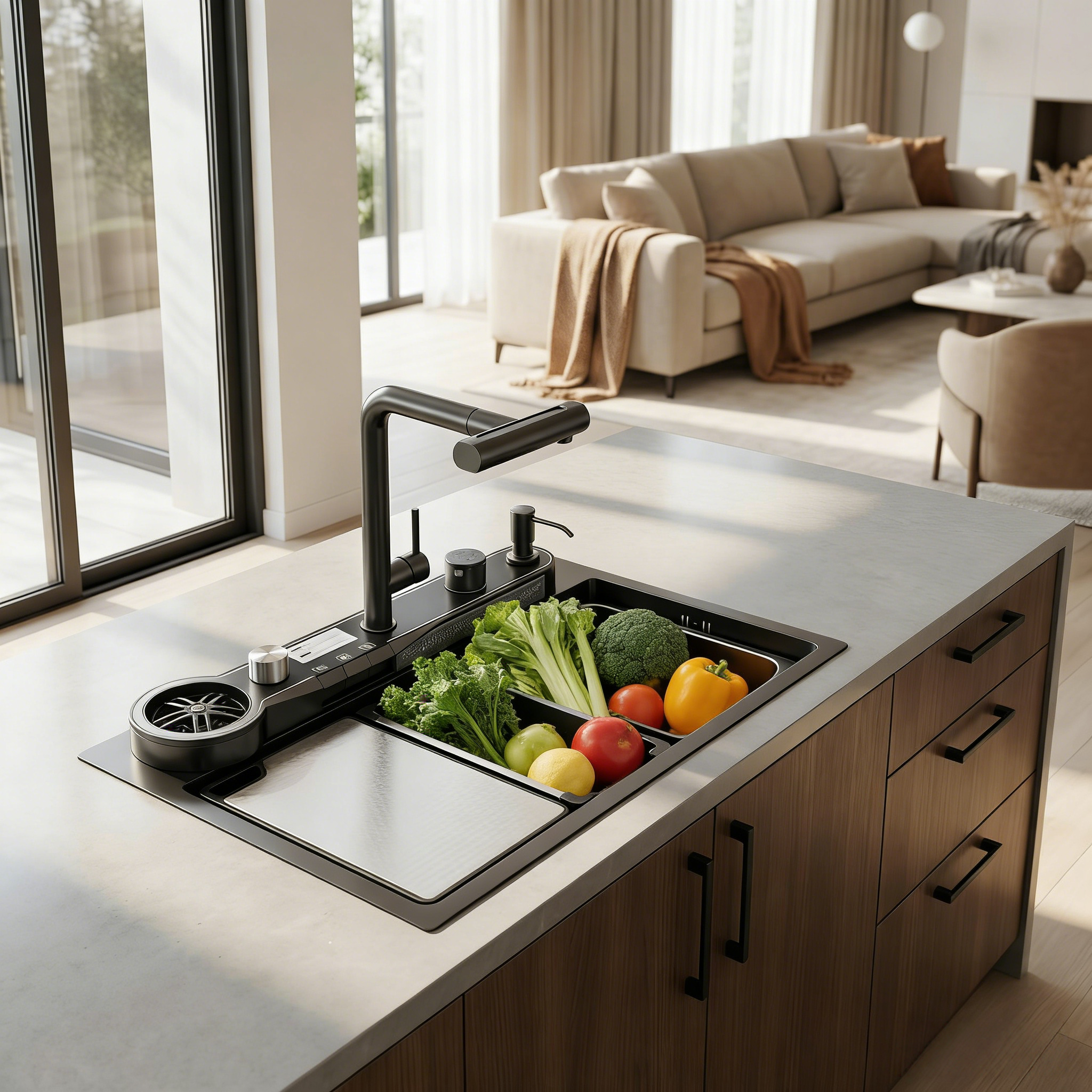 Lavaplatos HomeMaster 6845 Black Tamaño medio, diseño elegante, acero inox 304 x 1 Und - Image 7