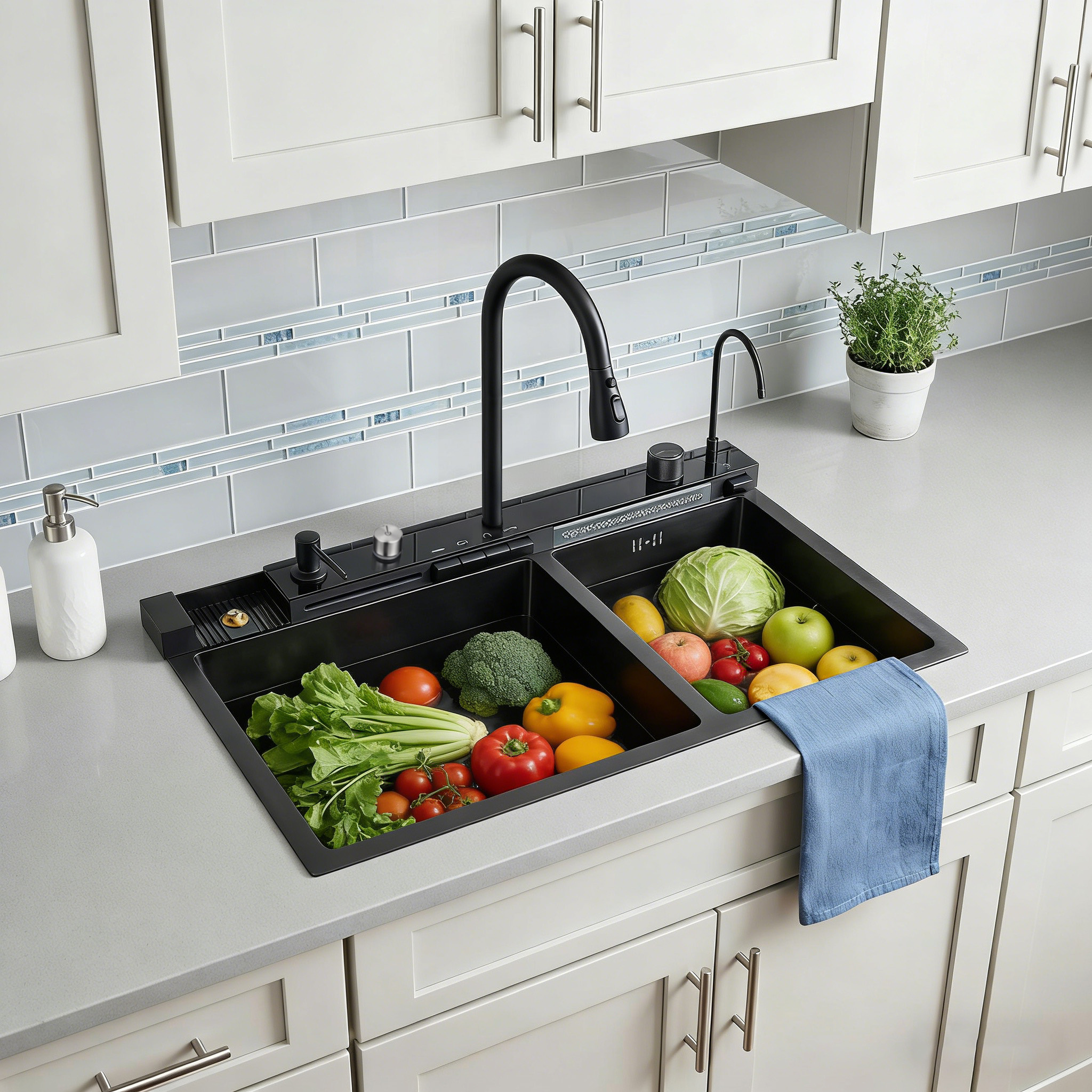 Lavaplatos SmartChef Touch 7545 doble poseta, acabado cepillado panal acero inox 304 x 1 Und